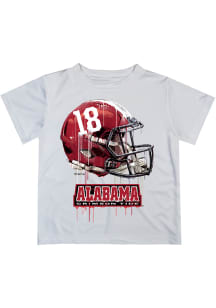 Alabama Crimson Tide Youth White Helmet Short Sleeve T-Shirt