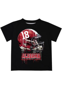 Alabama Crimson Tide Youth Black Helmet Short Sleeve T-Shirt