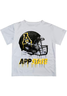 Appalachian State Mountaineers Youth White Helmet Short Sleeve T-Shirt
