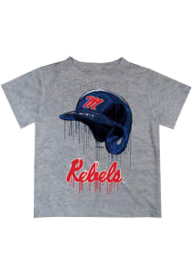 Ole Miss Rebels Infant Dripping Helmet Short Sleeve T-Shirt Grey