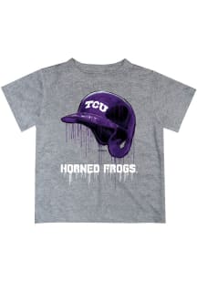 TCU Horned Frogs Infant Dripping Helmet Short Sleeve T-Shirt Grey
