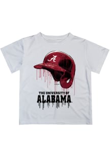 Alabama Crimson Tide Toddler White Dripping Helmet Short Sleeve T-Shirt