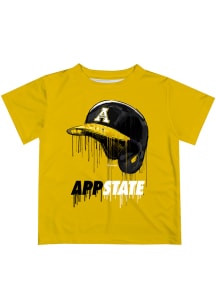 Appalachian State Mountaineers Toddler Gold Dripping Helmet Short Sleeve T-Shirt