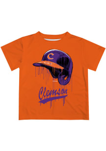 Clemson Tigers Toddler Orange Dripping Helmet Short Sleeve T-Shirt