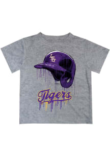 LSU Tigers Toddler Grey Dripping Helmet Short Sleeve T-Shirt