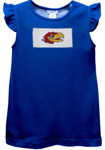 Kansas Jayhawks Toddler Girls Blue Mia T-Shirt Short Sleeve Dresses