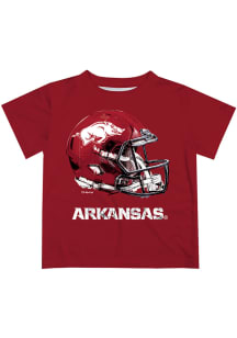 Arkansas Razorbacks Youth Red Helmet Short Sleeve T-Shirt