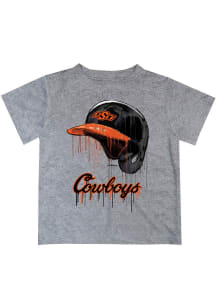 Oklahoma State Cowboys Toddler Grey Dripping Helmet Short Sleeve T-Shirt