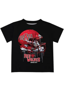 Vive La Fete Arkansas State Red Wolves Youth Black Helmet Short Sleeve T-Shirt