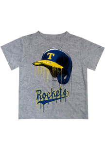 Toledo Rockets Toddler Grey Dripping Helmet Short Sleeve T-Shirt