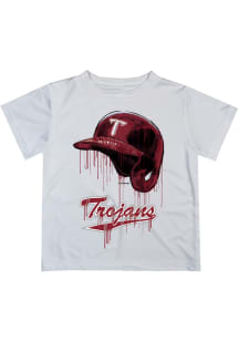 Troy Trojans Toddler White Dripping Helmet Short Sleeve T-Shirt