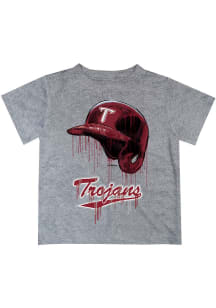 Troy Trojans Toddler Grey Dripping Helmet Short Sleeve T-Shirt