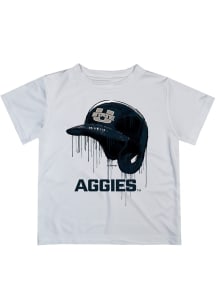 Vive La Fete Utah State Aggies Toddler White Dripping Helmet Short Sleeve T-Shirt