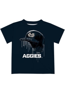 Vive La Fete Utah State Aggies Toddler Blue Dripping Helmet Short Sleeve T-Shirt