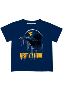 West Virginia Mountaineers Toddler Blue Dripping Helmet Short Sleeve T-Shirt