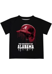 Alabama Crimson Tide Youth Black Dripping Helmet Short Sleeve T-Shirt