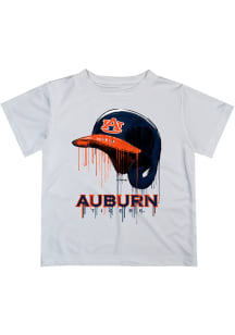 Auburn Tigers Youth White Dripping Helmet Short Sleeve T-Shirt