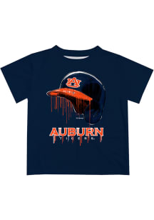 Auburn Tigers Youth Blue Dripping Helmet Short Sleeve T-Shirt