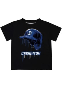 Creighton Bluejays Youth Black Dripping Helmet Short Sleeve T-Shirt