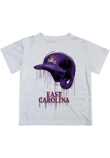 East Carolina Pirates Youth White Dripping Helmet Short Sleeve T-Shirt