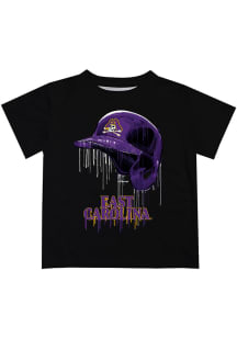 East Carolina Pirates Youth Black Dripping Helmet Short Sleeve T-Shirt