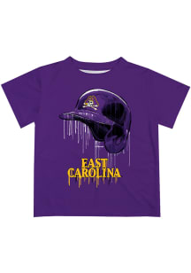 East Carolina Pirates Youth Purple Dripping Helmet Short Sleeve T-Shirt