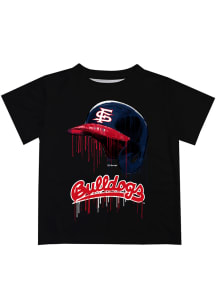 Fresno State Bulldogs Youth Black Dripping Helmet Short Sleeve T-Shirt