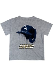 Georgia Southern Eagles Youth Grey Dripping Helmet Short Sleeve T-Shirt