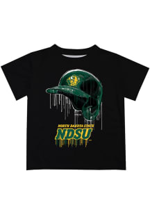North Dakota State Bison Youth Black Dripping Helmet Short Sleeve T-Shirt