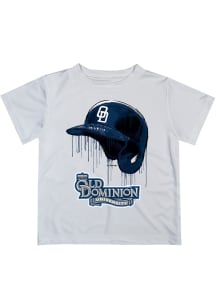 Old Dominion Monarchs Youth White Dripping Helmet Short Sleeve T-Shirt