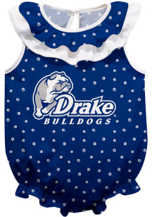 Drake Bulldogs Baby Blue Ruffle Short Sleeve One Piece