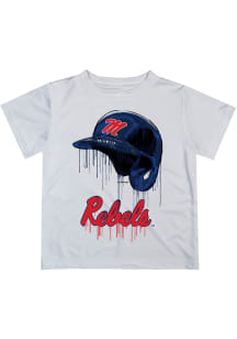 Ole Miss Rebels Youth White Dripping Helmet Short Sleeve T-Shirt