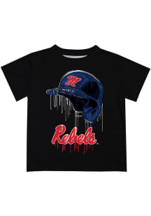 Ole Miss Rebels Youth Black Dripping Helmet Short Sleeve T-Shirt