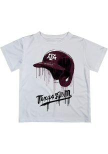Texas A&amp;M Aggies Youth White Dripping Helmet Short Sleeve T-Shirt