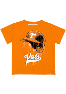 Tennessee Volunteers Youth Orange Dripping Helmet Short Sleeve T-Shirt
