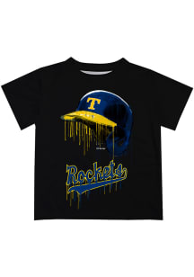 Toledo Rockets Youth Black Dripping Helmet Short Sleeve T-Shirt