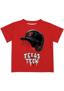 Texas Tech Red Raiders Youth Red Dripping Helmet Short Sleeve T-Shirt