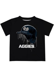 Vive La Fete Utah State Aggies Youth Black Dripping Helmet Short Sleeve T-Shirt