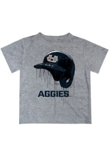 Vive La Fete Utah State Aggies Youth Grey Dripping Helmet Short Sleeve T-Shirt