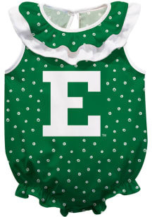 Eastern Michigan Eagles Baby Green Ruffle Short Sleeve One Piece