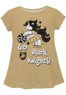 Army Black Knights Infant Girls Unicorn Blouse Short Sleeve T-Shirt Gold