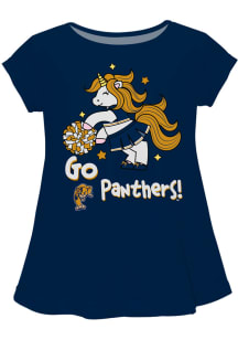 FIU Panthers Infant Girls Unicorn Blouse Short Sleeve T-Shirt Blue