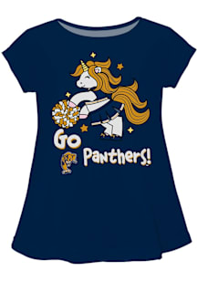 Vive La Fete FIU Panthers Infant Girls Unicorn Blouse Short Sleeve T-Shirt Blue