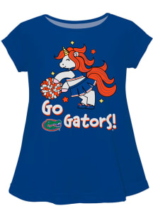 Vive La Fete Florida Gators Infant Girls Unicorn Blouse Short Sleeve T-Shirt Blue