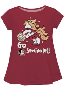 Florida State Seminoles Infant Girls Unicorn Blouse Short Sleeve T-Shirt Maroon