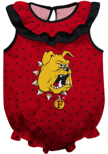 Ferris State Bulldogs Baby Red Ruffle Short Sleeve One Piece