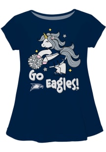 Georgia Southern Eagles Infant Girls Unicorn Blouse Short Sleeve T-Shirt Navy Blue