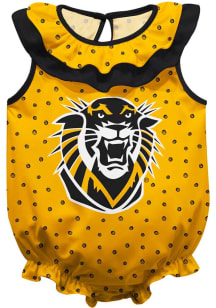 Fort Hays State Tigers Baby Gold Ruffle Short Sleeve One Piece
