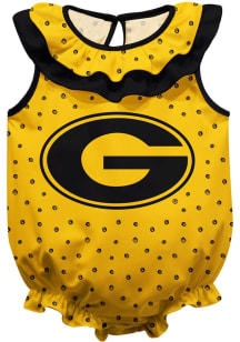 Vive La Fete Grambling State Tigers Baby Gold Ruffle Short Sleeve One Piece