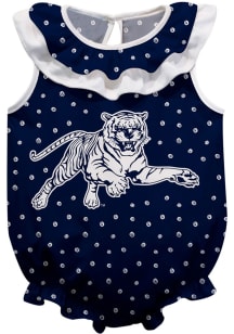 Vive La Fete Jackson State Tigers Baby Blue Ruffle Short Sleeve One Piece